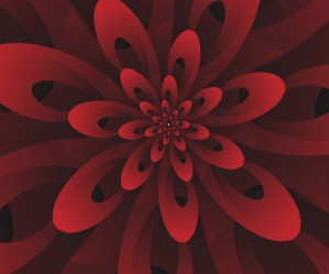 Digital Modern Red Floral Design 